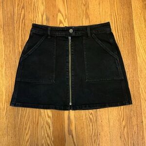 Black denim madewell mini skirt